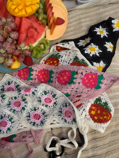 pink flower bandana