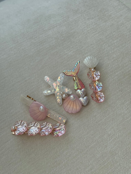 metallic ocean hairclips