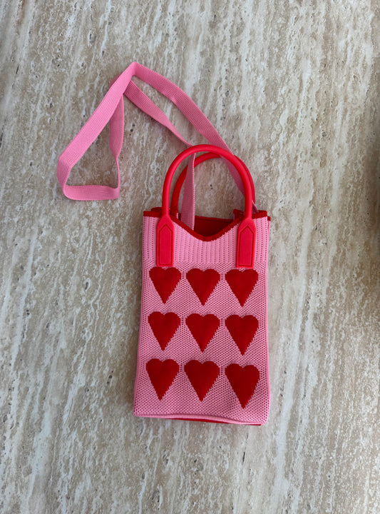 red hearts bag