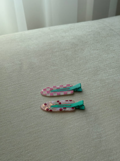 cherry hair clips