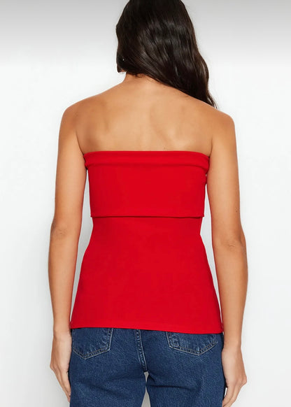 Red layered top