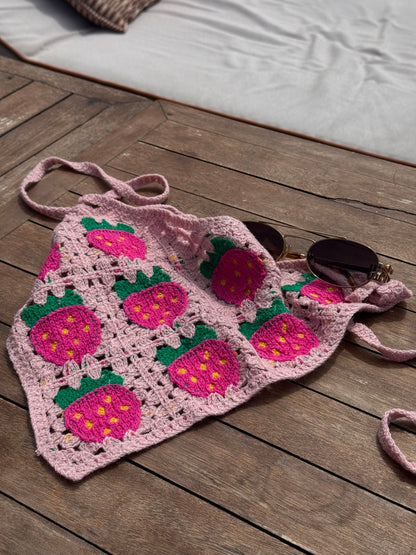 pink strawberry bandana