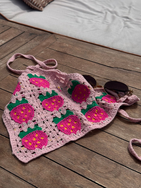 pink strawberry bandana