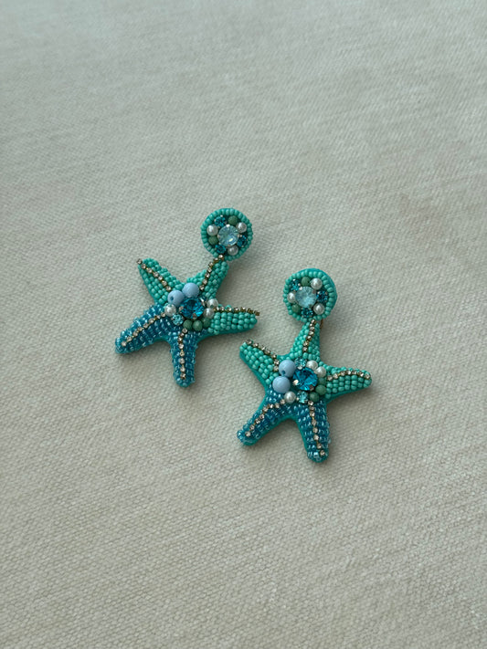 blue star earrings
