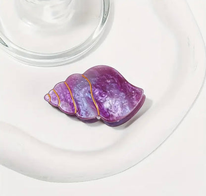 Purple seashell clip