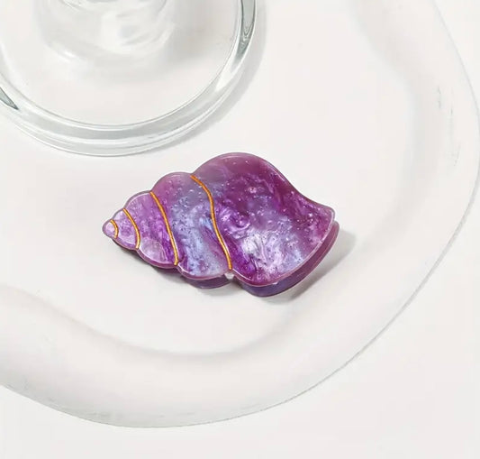 Purple seashell clip