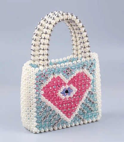 heart beaded bag